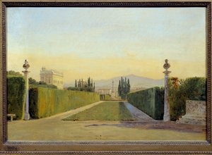 Os jardins de Villa Albani. Pintura de Carl Christian Constantin Hansen (1804-1880) Ec. Dan. de Carl Christian Constantin Hansen