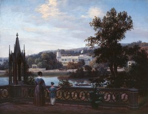 Vista do Palácio Glienicke de Babelsberg, c.1838.