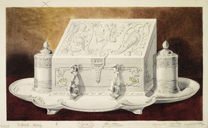 Design de um Inkstand em forma de caixão. Série O Dote da Grã-Princesa Maria Pavlovna, 1
