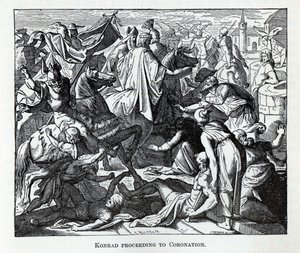 Konrad em processo de coroação, 1882 de Carl Ferdinand Obermann