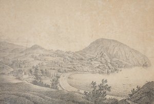 Vista da propriedade senhorial de Armand Emmanuel du Plessis, duque de Richelieu em Gursuf, década de 1810 de Carl Ferdinand von Kugelgen