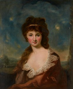 Retrato de uma senhora dita ser Harriet Rochfort (1758-1854) de acordo com o rótulo no verso (óleo sobre tela)