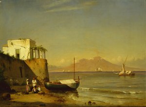 Vesúvio visto de Capri (óleo sobre tela) de Carl Frederik Sorensen