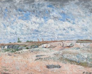 Paisagem, com, drifting, nuvens de Carl Fredrik Hill