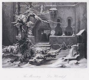 O Mosteiro (gravura) de Carl Friedrich (after) Lessing