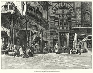 Entrada no Complexo de Qalawun, Cairo, Egito (litho) de Carl Friedrich Heinrich (after) Werner