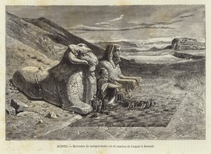Antigo comerciante na estrada de Luxor para Karnak de Carl Friedrich Heinrich Werner