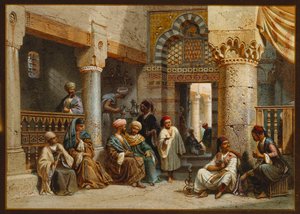 Figuras árabes em uma casa de café, 1870