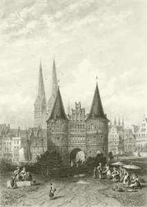 O, holstein, portão, lubeck