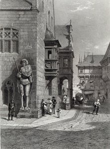 Câmara Municipal, Halberstadt, gravada por E. Joubert, gravada por Cassell & Company Ltd (gravura) de Carl Friedrich Heinrich Werner