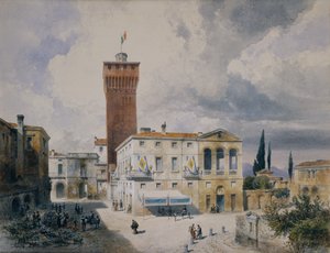 Mercado em Piacenza de Carl Georg Anton Graeb