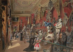 O segundo Armory Room na Galeria Ambraser do Lower Belvedere, 1875 (wc)