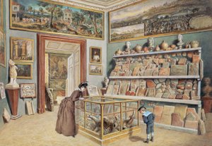 A sala de abside com os tijolos romanos