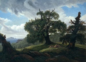 Memória de uma ilha arborizada no mar Báltico Carvalhos à beira-mar, 1835