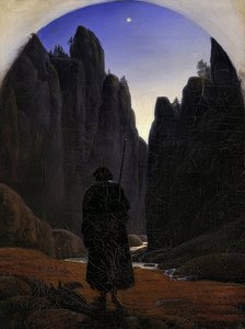 Peregrinos no vale da rocha. Por volta de 1820 de Carl Gustav Carus