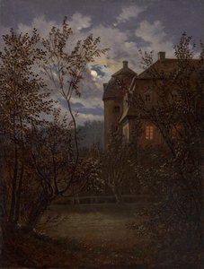 Schloss Milkel ao luar, ca. 1833-35.