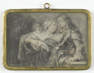 Uma jovem mulher que distrai um guerreiro enquanto um dos seus filhos o rouba de Carl Gustav Klingstedt (attributed to)