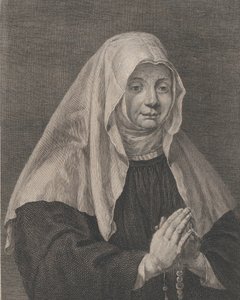 Retrato de uma freira orando, ca. 1771. de Carl Guttenberg