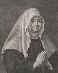 Retrato de uma freira orando, ca. 1771. de Carl Guttenberg