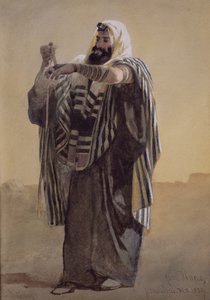 Um Pastor de Jerusalém que Enrola os Filactérios para a Mão, 1895 de Carl Haag
