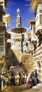 Uma rua em Damasco, 1890 (wc no papel) de Carl Haag