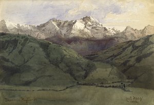 Terras Altas da Baviera, 1852 (wc no papel) de Carl Haag