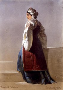 "Donna di Calabria", retrato de uma rapariga italiana. de Carl Haag