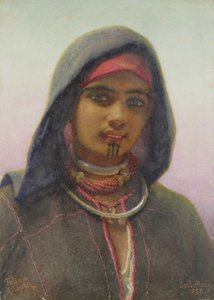 &39;Fatime de Abukir&39;, retrato de uma menina egípcia de Fellaheen, 1858 de Carl Haag