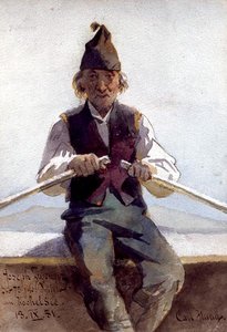 Joseph Zwenger num Barco a Remar, nas Terras Altas da Baviera de Carl Haag