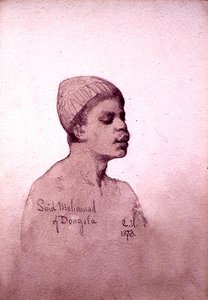 Said Mohamad de Dongola (Sudão) 1873 (lápis e lavagem em papel) de Carl Haag