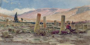 A mesquita de Melike perto de Baalbek destruída por um terremoto de 1859