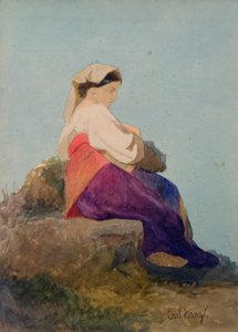 &39;Una Chiochiara&39;, estudo de uma camponesa italiana