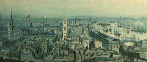 Vista, de, londres, de, monumento, olhar, leste, 1848