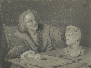 Desenhista a desenhar uma cabeça de gesso de Carl Heinrich Mylius