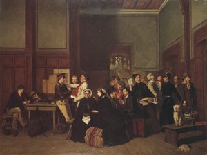 Sala de espera da terceira classe II, c.1865 de Carl Hendrik d Unker