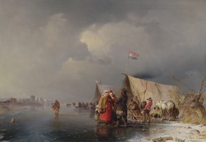 Acampamento Holandês no Gelo, 1849 de Carl Hilgers