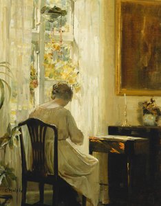 Uma mulher em um interior de Carl Holsoe