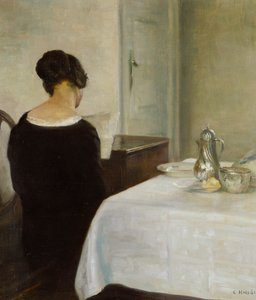 A Carta (óleo sobre tela) de Carl Holsoe