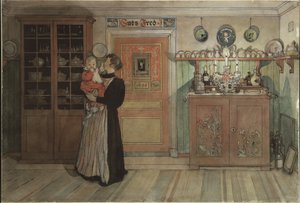 Entre o Natal e o Ano Novo, da série A Home, c.1895 (wc no papel) de Carl Larsson
