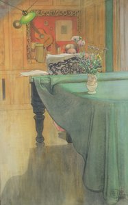 Brita no piano, 1908 de Carl Larsson