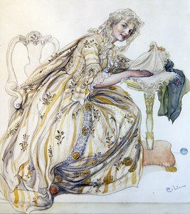 Decoração de Natal (aguarela sobre papel) de Carl Larsson