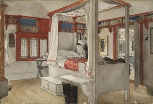Daddys Room, da série A Home, c.1895 (wc no papel) de Carl Larsson