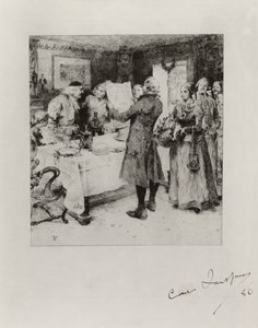 «A festa alegre». Ilustração para o poema de Anna Maria Lenngren. Estado I de Carl Larsson