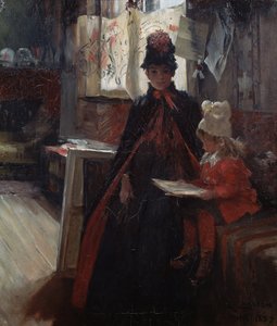 Em Valand, inteiror com Karin e Suzanne de Carl Larsson