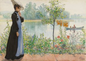 Karin pela costa de Carl Larsson