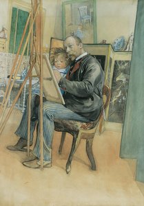Imagem espelhada com Brita de Carl Larsson