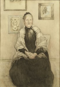 Mãe, c.1893 (wc no papel) de Carl Larsson