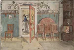 A velha Anna. Da série «Um Lar» (26 aguarelas) de Carl Larsson