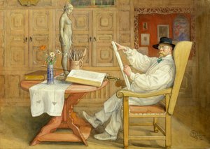 Auto-retrato (no novo estúdio) de Carl Larsson