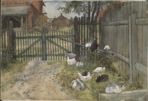 O portão. De Um lar (26 aguarelas) de Carl Larsson
